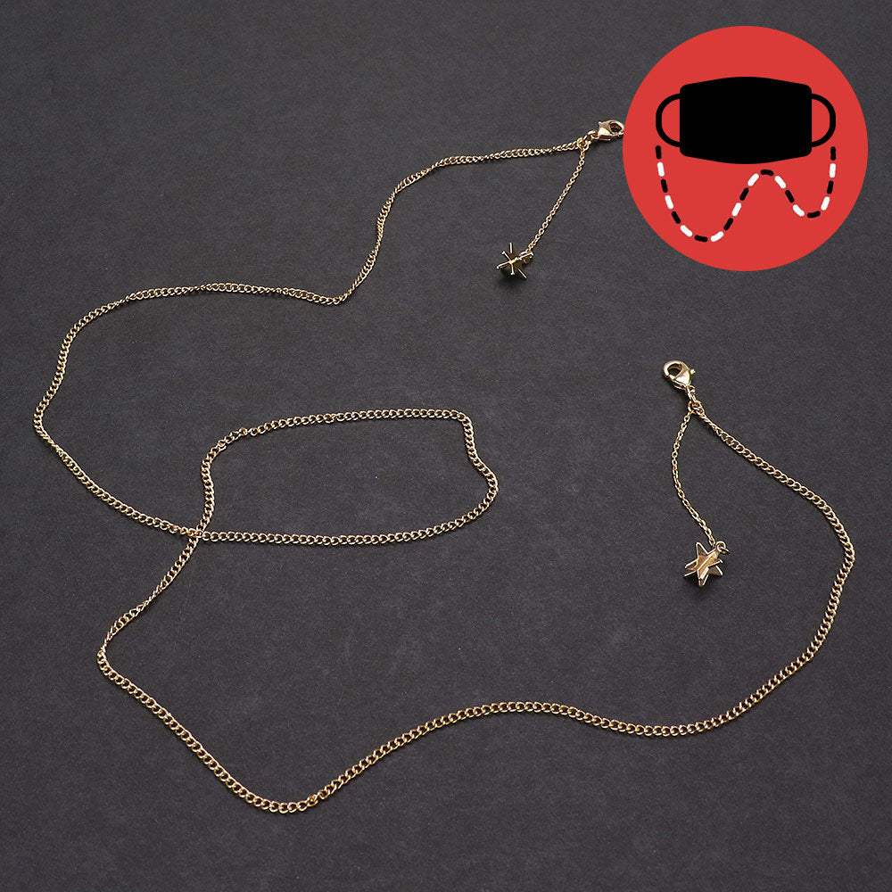 Brass Gold Star Fashion Protective Mask Holder Chain