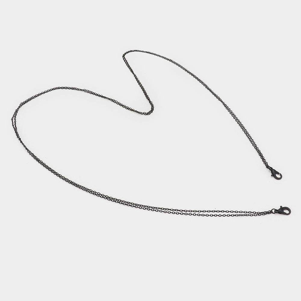Black Basic Double Layer Fashion Protective Mask Holder Chain