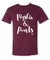 Sassy Frass Maroon Pigskin & Pearls Football V-neck Bright Girlie T Shirt