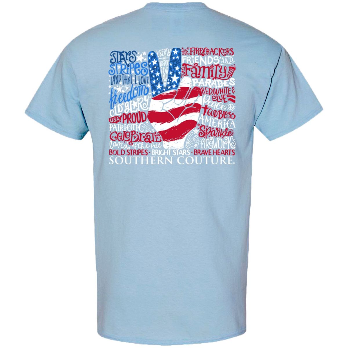 Southern Couture Classic Stars & Stripes Peace USA T-Shirt