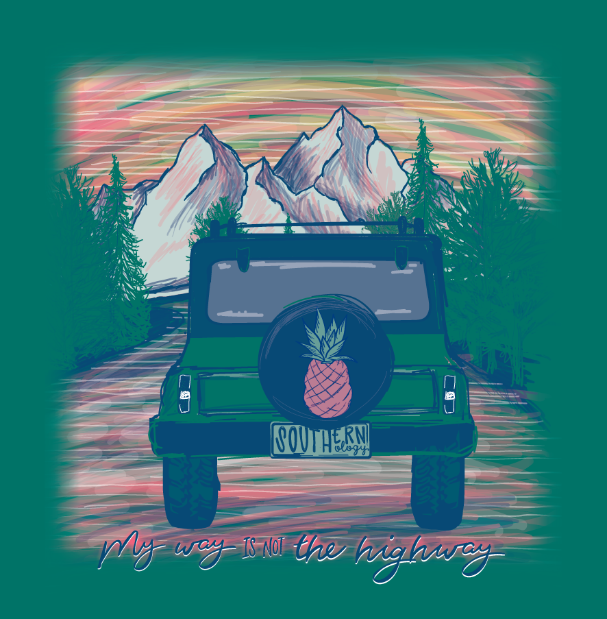 Southernology My Way is Not the Highway Comfort Colors T-Shirt