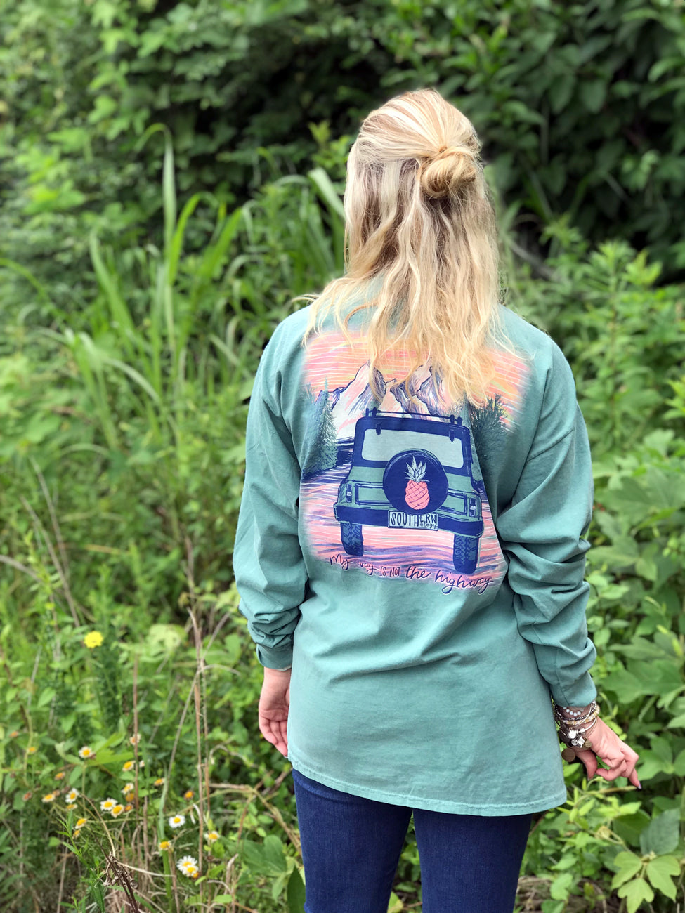 Southernology My Way is Not the Highway Comfort Colors Long Sleeve T-Shirt