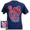 Mississippi Ole Miss Chevron Anchor Bow Girlie Bright T Shirt