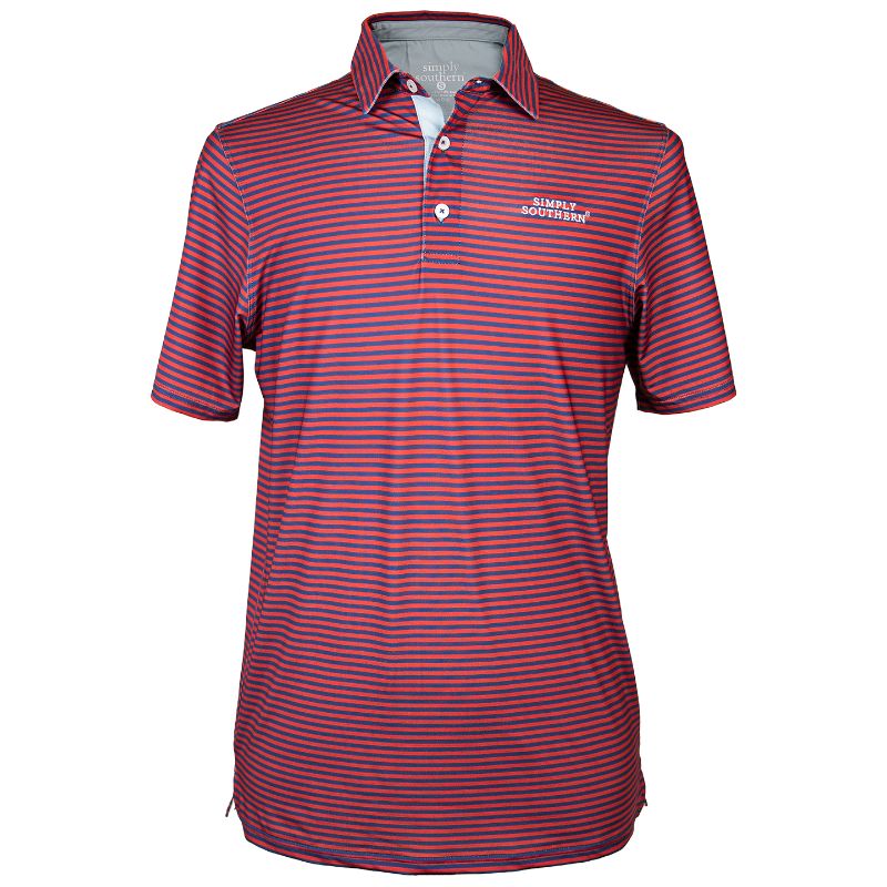Simply Southern Classic Red Stripes Unisex Polo T-Shirt