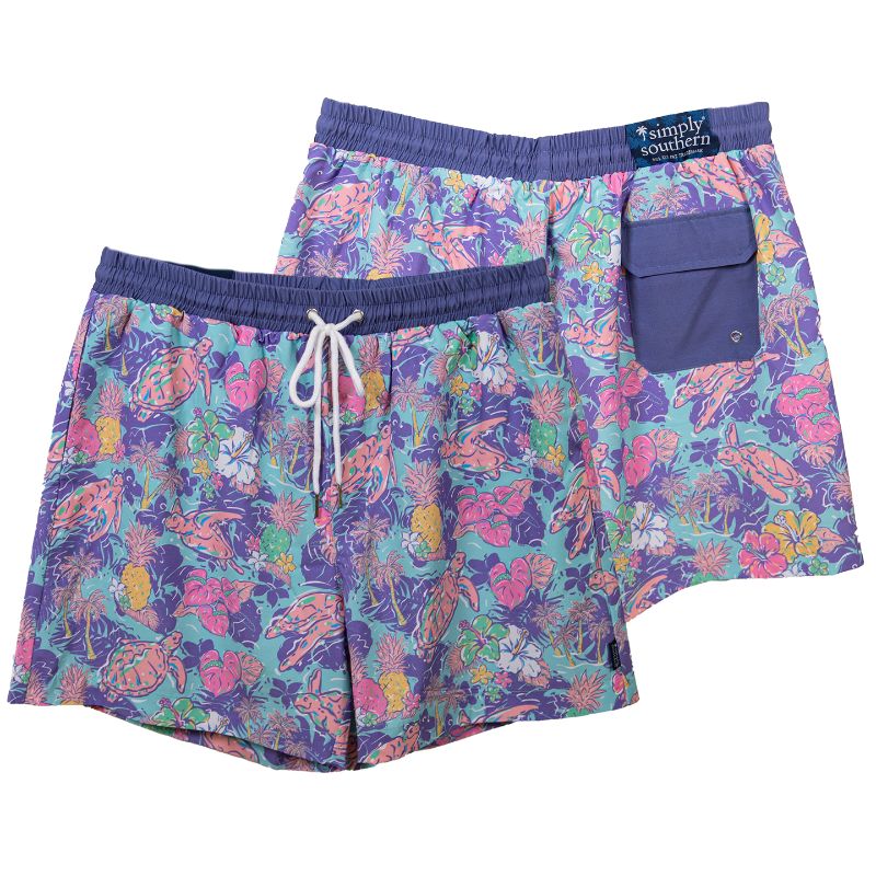 Simply Southern Island Print Guys Shorts Swim trunks