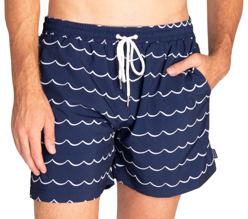 Simply Southern Ripple Navy Print Guys Shorts Swim trunks