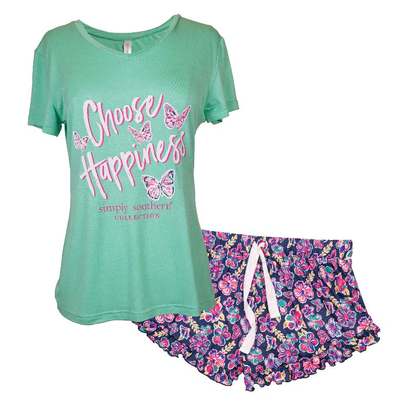 Simply Southern Butterfly PJ Shorts &amp; T-Shirt Set