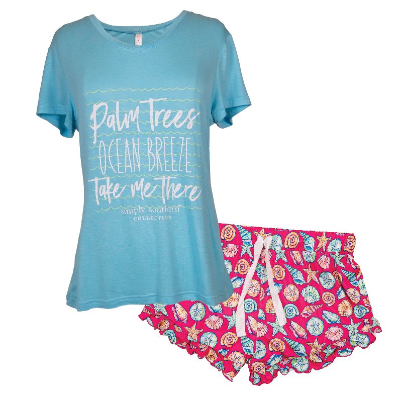 Simply Southern Shells PJ Shorts &amp; T-Shirt Set