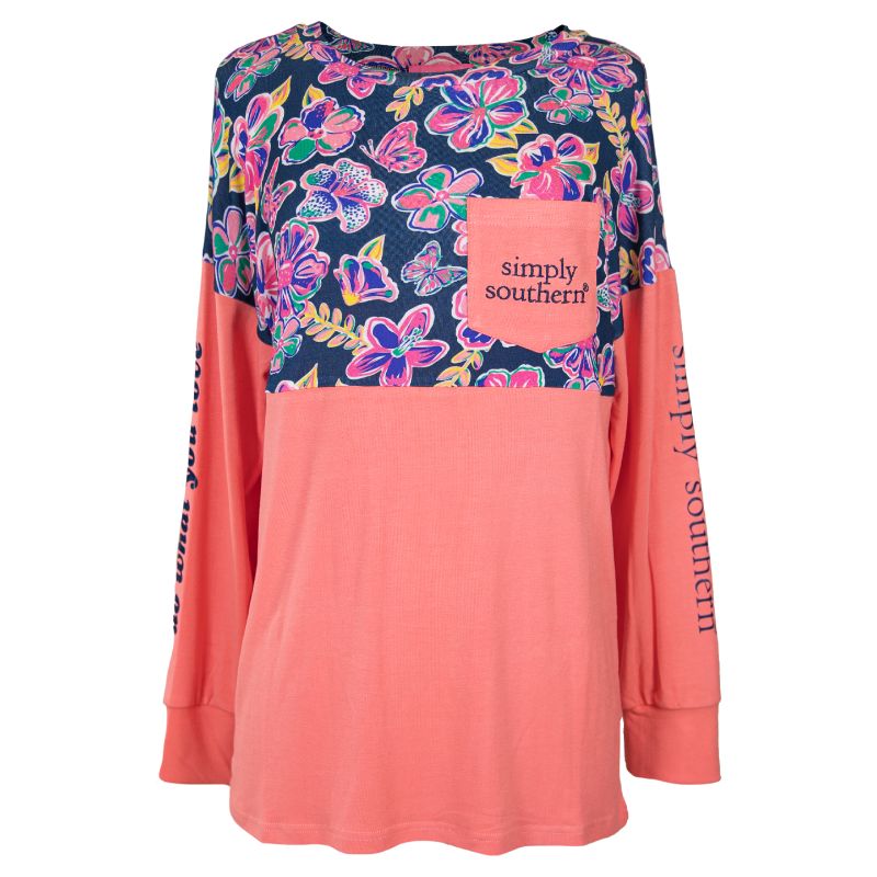 Simply Southern Preppy Butterfly Beach Long Sleeve Jersey T-Shirt
