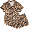 Simply Southern Leopard Button PJ Shorts &amp; T-Shirt Set