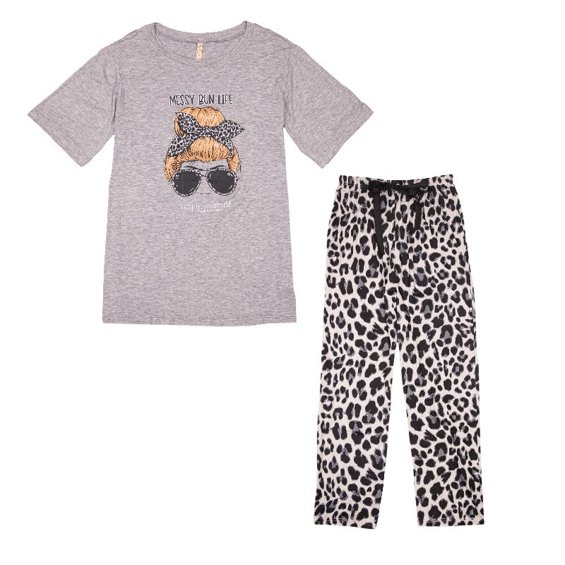 Simply Southern Messy Bun PJ Pants &amp; T-Shirt Set