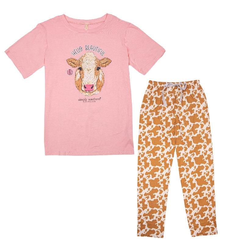 Simply Southern Hello Cow PJ Pants & T-Shirt Set