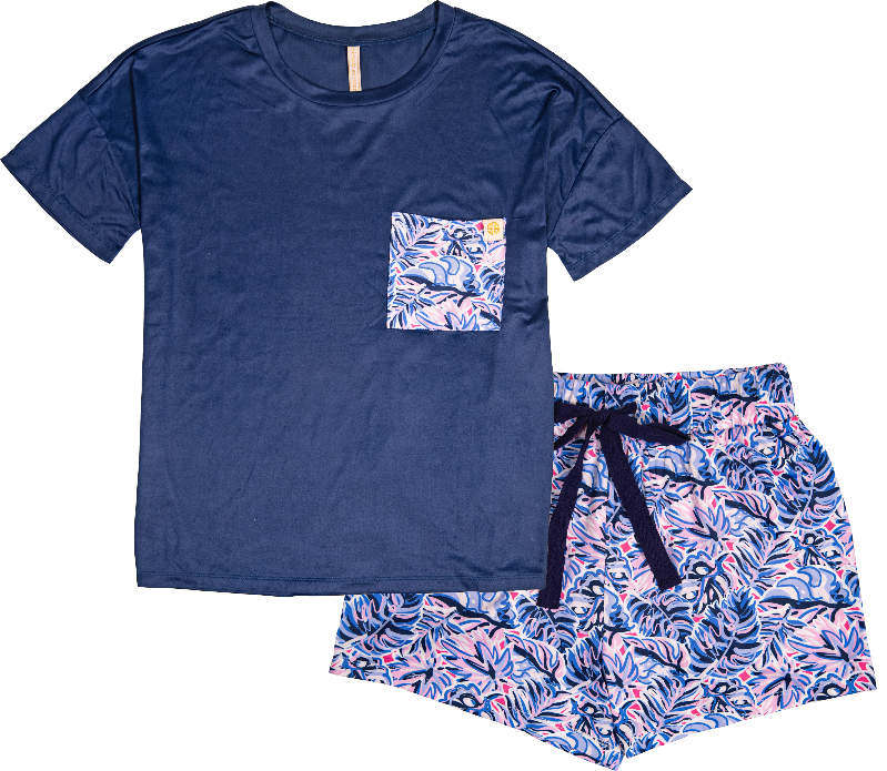 Simply Southern Leaf PJ Shorts &amp; T-Shirt Set