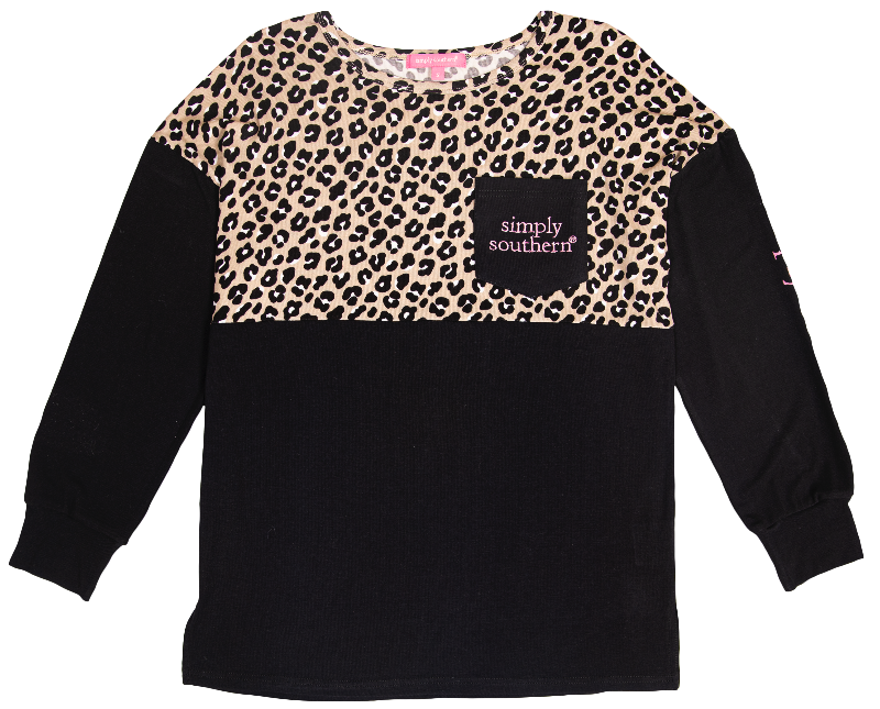 Simply Southern Leopard Beach Long Sleeve Jersey T-Shirt