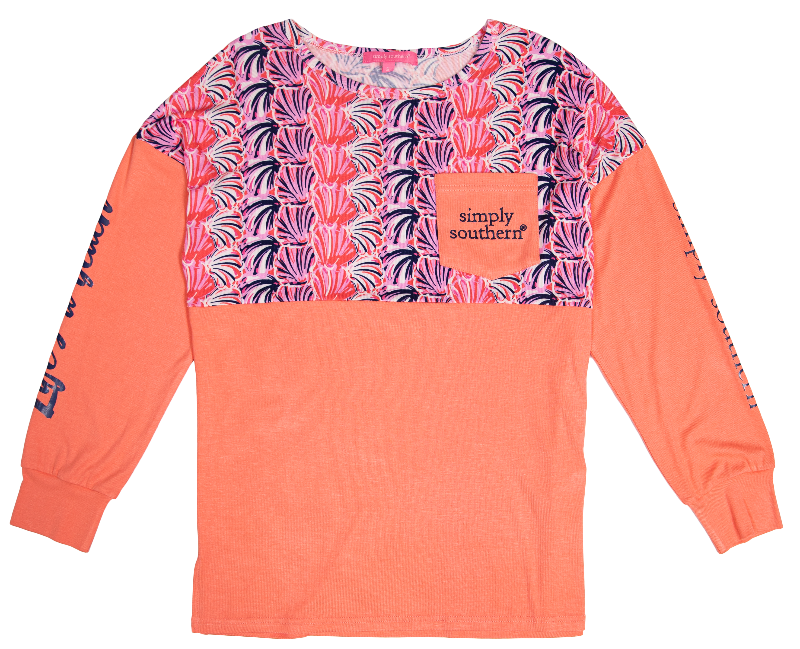 SALE Simply Southern Scallop Beach Long Sleeve Jersey T-Shirt