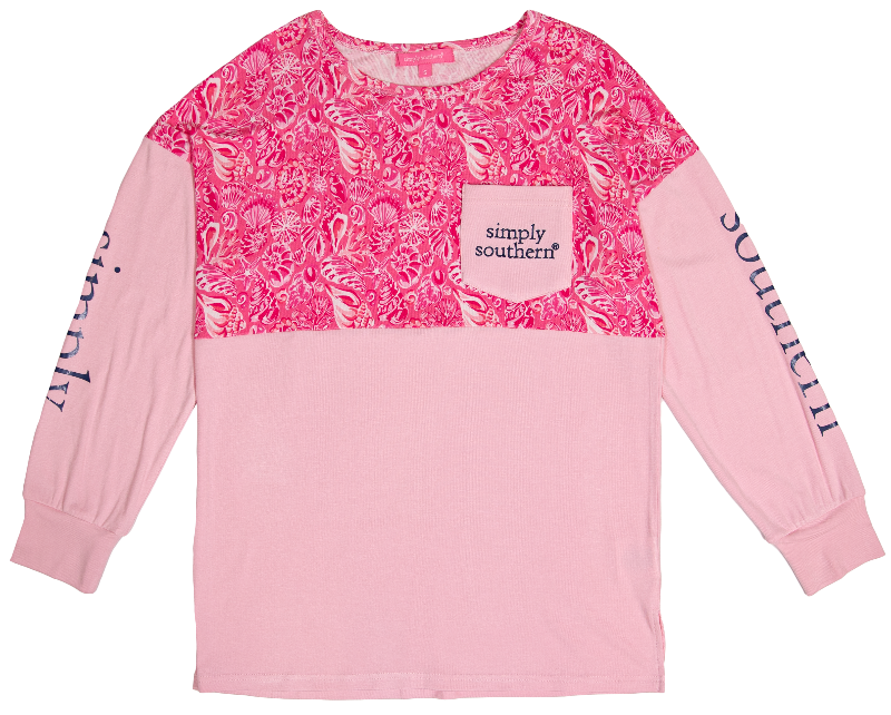 SALE Simply Southern Shell Beach Long Sleeve Jersey T-Shirt