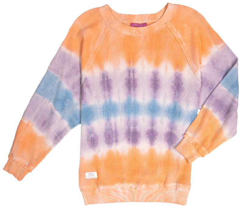 SALE Simply Southern Dawn Tiedye Pullover Waffle Crew Sweatshirt