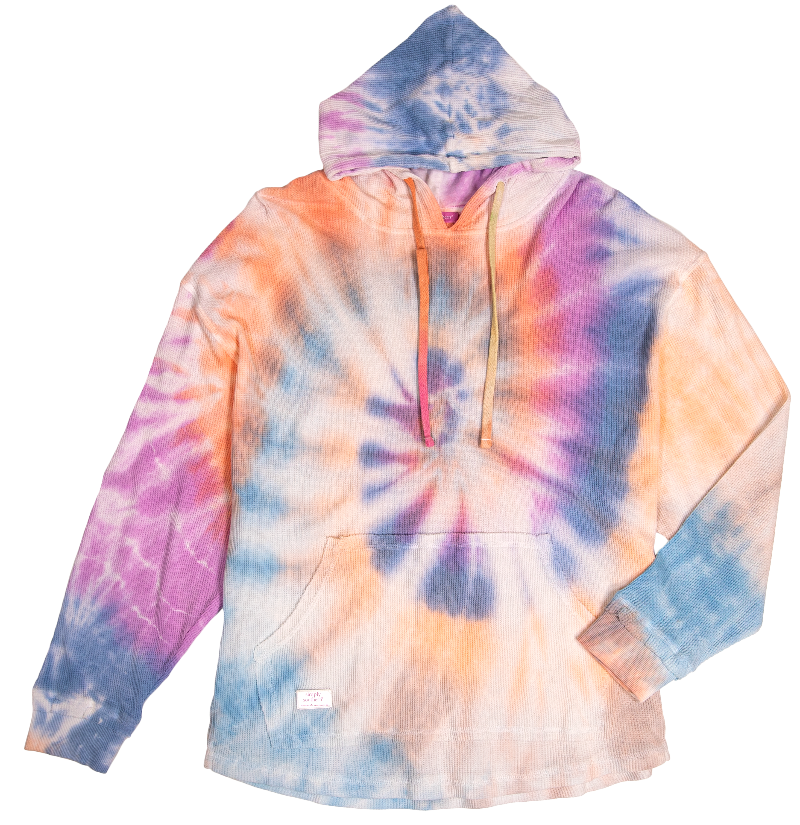 Simply Southern Spiral Tiedye Pullover Waffle Hoodie T-Shirt