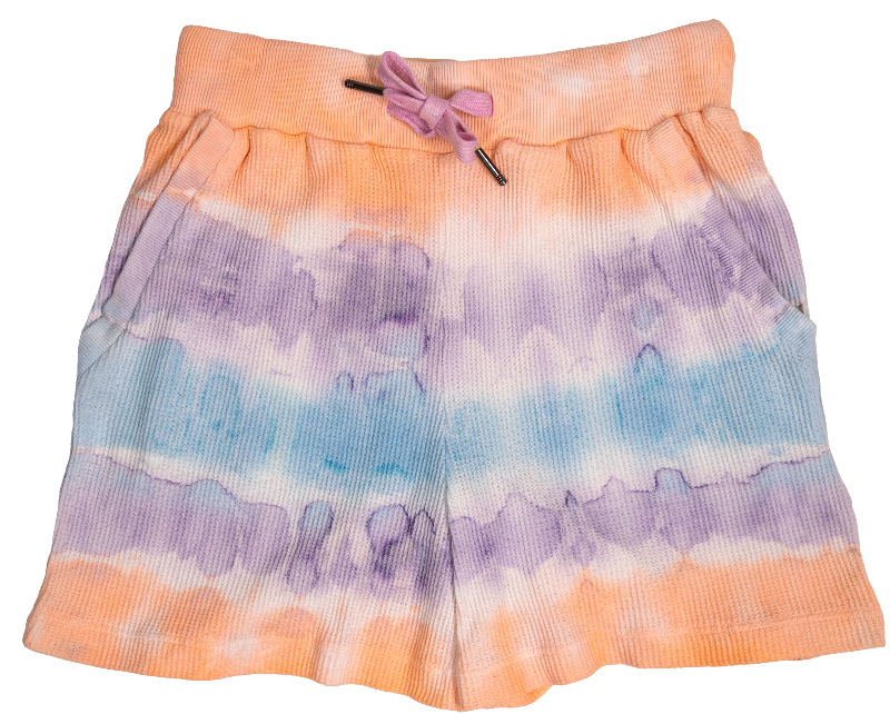 Simply Southern Dawn Tie Dye Waffle Lounge Shorts
