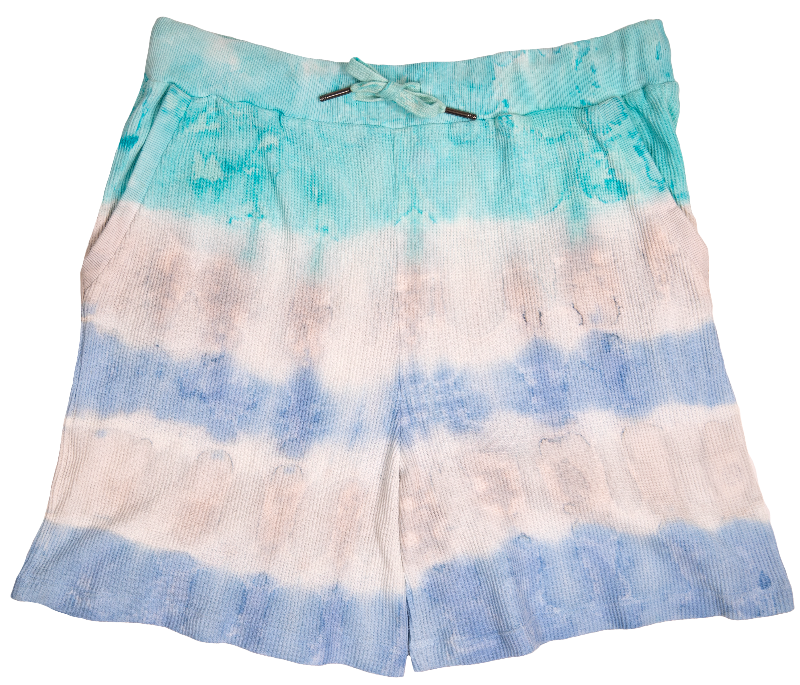 Simply Southern Waves Tie Dye Waffle Lounge Shorts