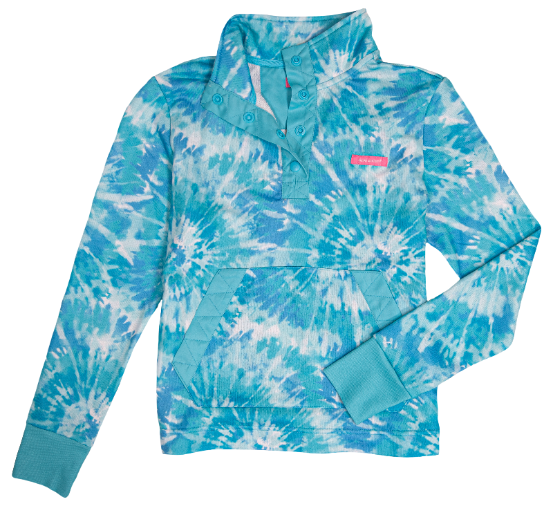 Simply Southern Blue Tie Dye Pullover Jacket