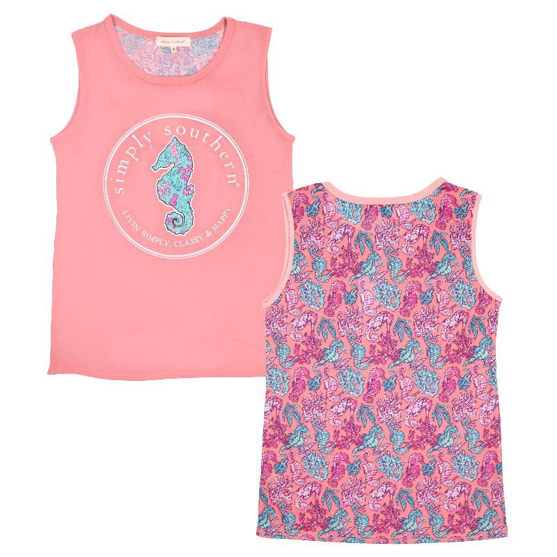 Simply Southern Preppy Seahorse Beach Tank Top