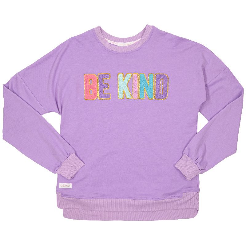 Simply Southern Be Kind Sparkle Crew Long Sleeve T-Shirt