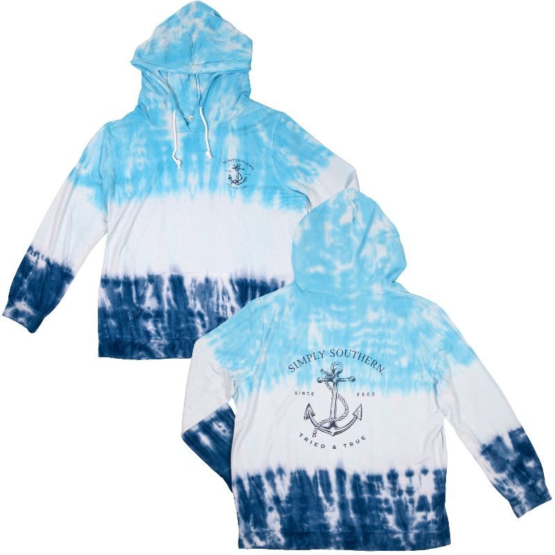 Simply Southern Blue Super Soft Long Sleeve Hoodie T-Shirt