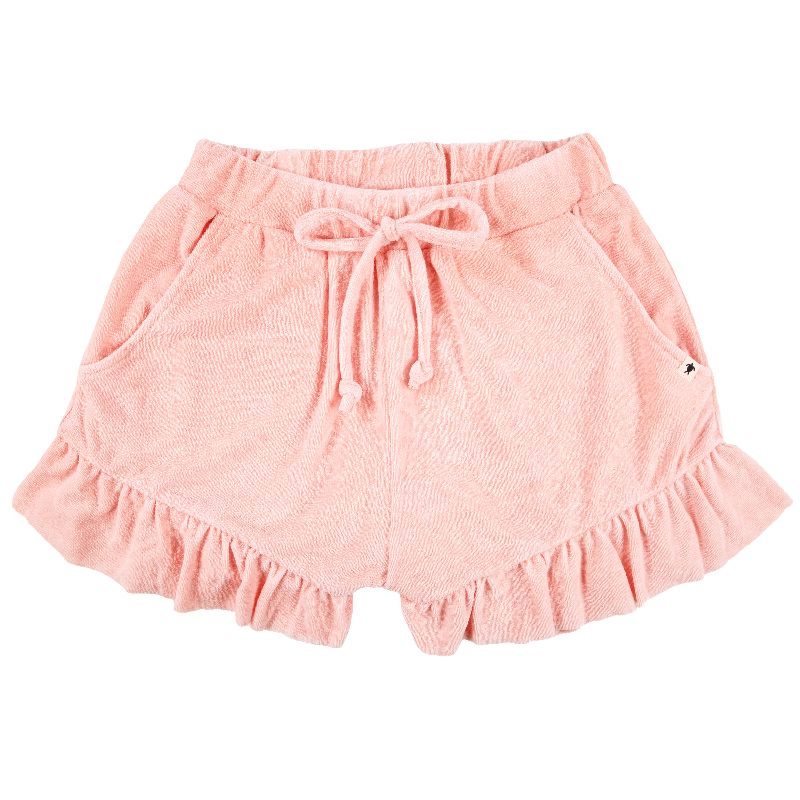 Simply Southern Peach Terry Ruffle Shorts