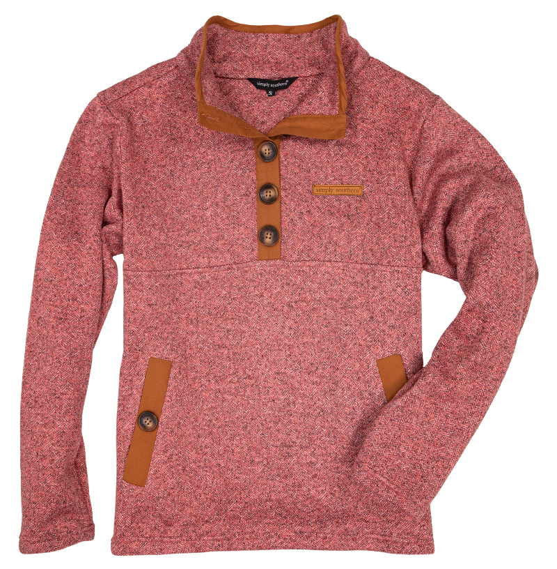 Simply Southern Preppy Maroon Pullover Sweater Jacket