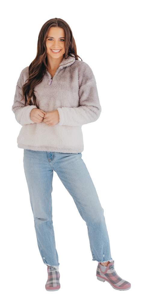 Simply Southern Classic Ombre Grey Sherpa Long Sleeve Sweatshirt