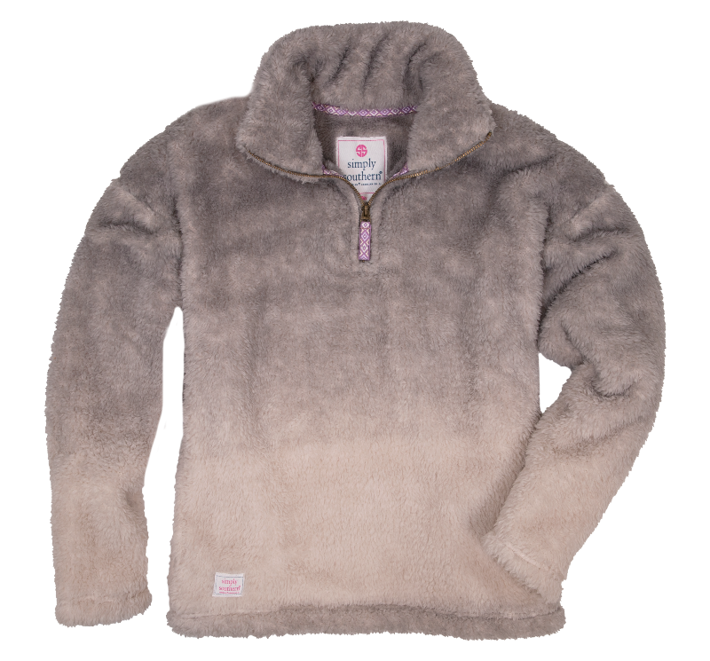 Simply Southern Classic Ombre Grey Sherpa Long Sleeve Sweatshirt