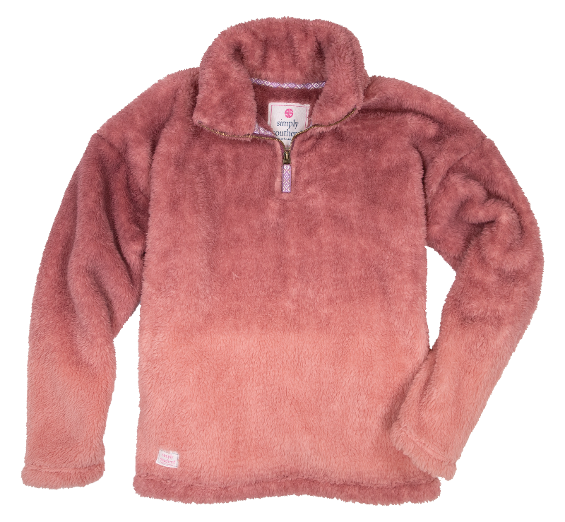 SALE Simply Southern Classic Ombre Maroon Sherpa Long Sleeve Sweatshirt