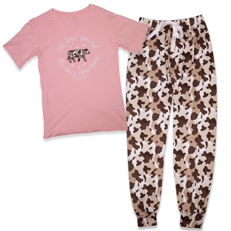Simply Southern Love Cow PJ Pants & T-Shirt Set