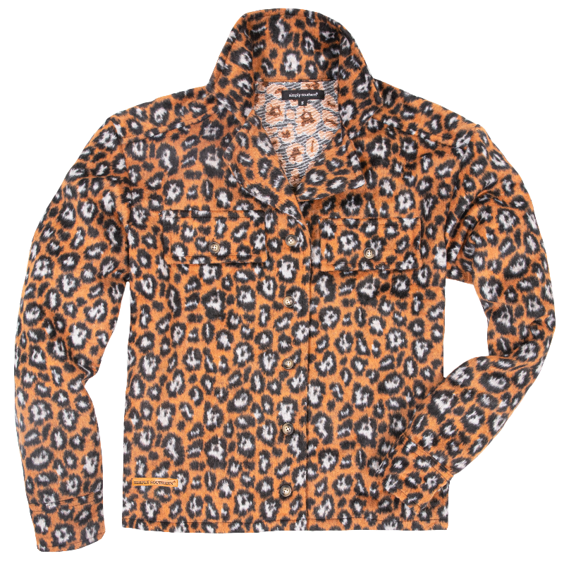 Simply Southern Leopard Sweater Jacket Shacket