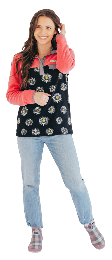 SALE Simply Southern Classic Daisy Fleece Long Sleeve Crew Sweatshirt