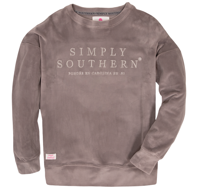 Simply Southern Preppy Squishy Grey Long Sleeve Crew T-Shirt
