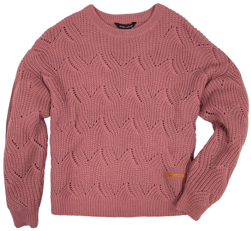 Simply Southern Classic Braid Rose Long Sleeve Crew Sweatshirt