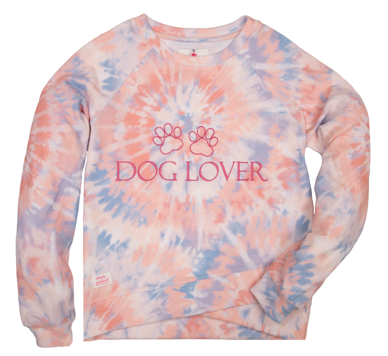SALE Simply Southern Dog Lover Swirl Tiedye Crew T-Shirt