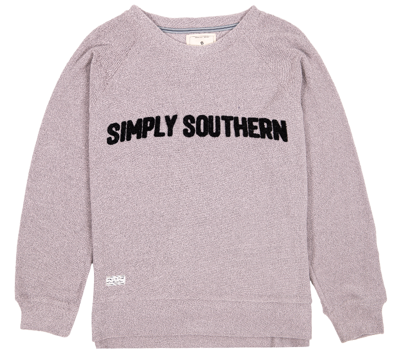 SALE Simply Southern Logo Terry Crew Long Sleeve Sweatshirt