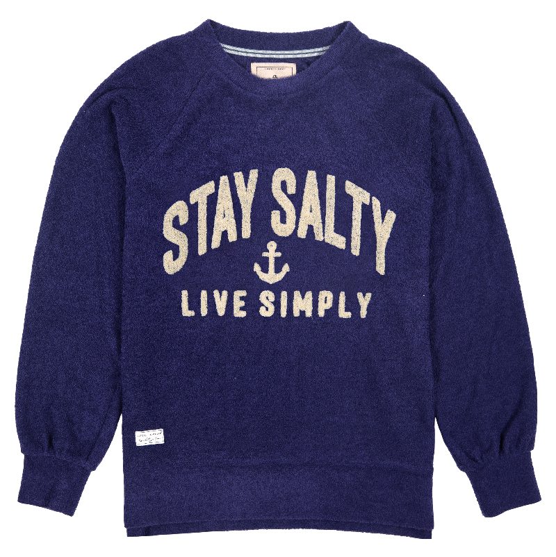 SALE Simply Southern Stay Salty Terry Crew Long Sleeve Sweatshirt