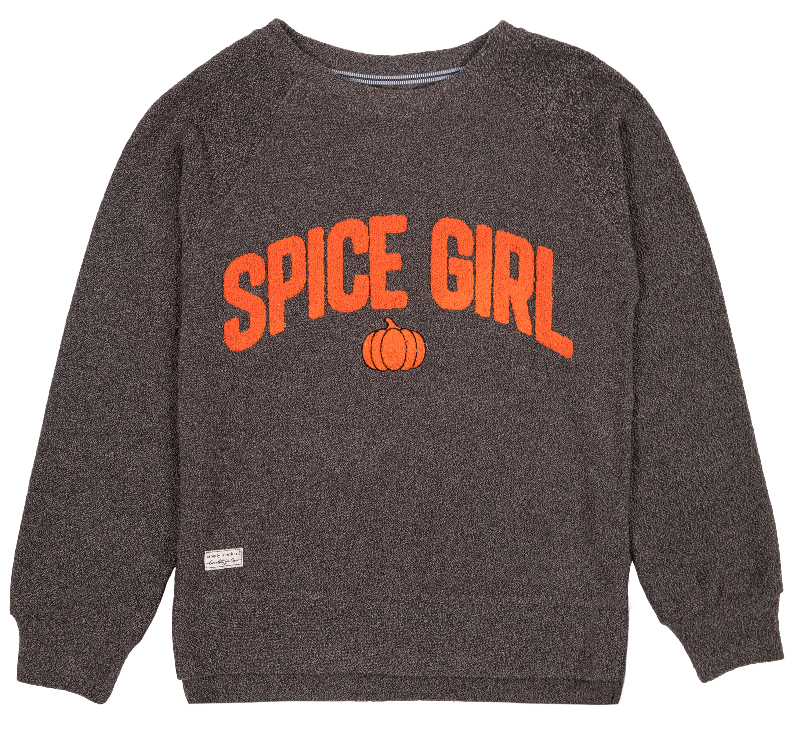 Simply Southern Spice Girl Pumpkin Terry Crew Long Sleeve Sweatshirt