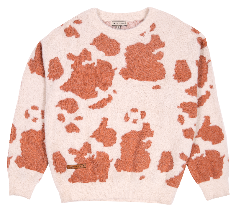 Simply Southern Cow Soft Fuzzy Long Sleeve Sweatshirt