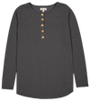 SALE Simply Southern Preppy Henley Dark Grey Long Sleeve T-Shirt