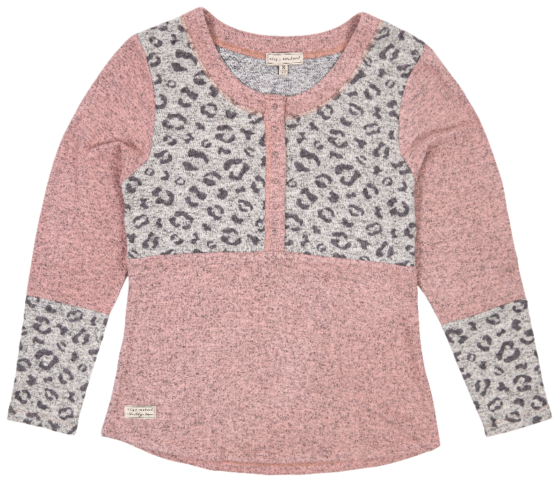 SALE Simply Southern Leopard Snap Top Long Sleeve T-Shirt
