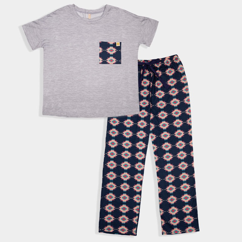 Simply Southern Aztec Navy PJ Pants & T-Shirt Set