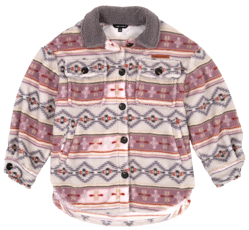 SALE Simply Southern Aztec Soft Sherpa Shacket Jacket