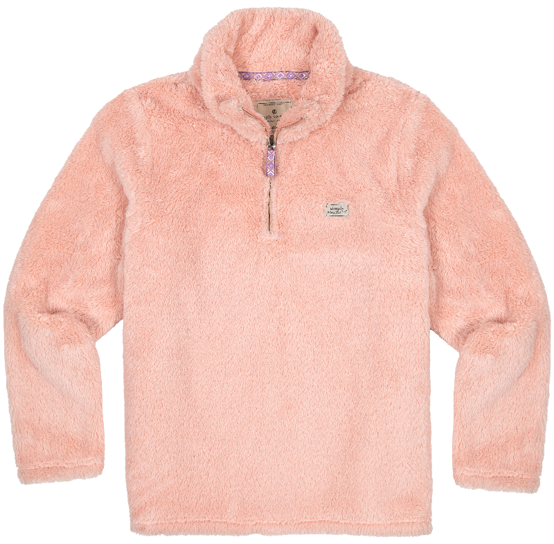 SALE Simply Southern Classic Pink Sherpa Long Sleeve Sweatshirt