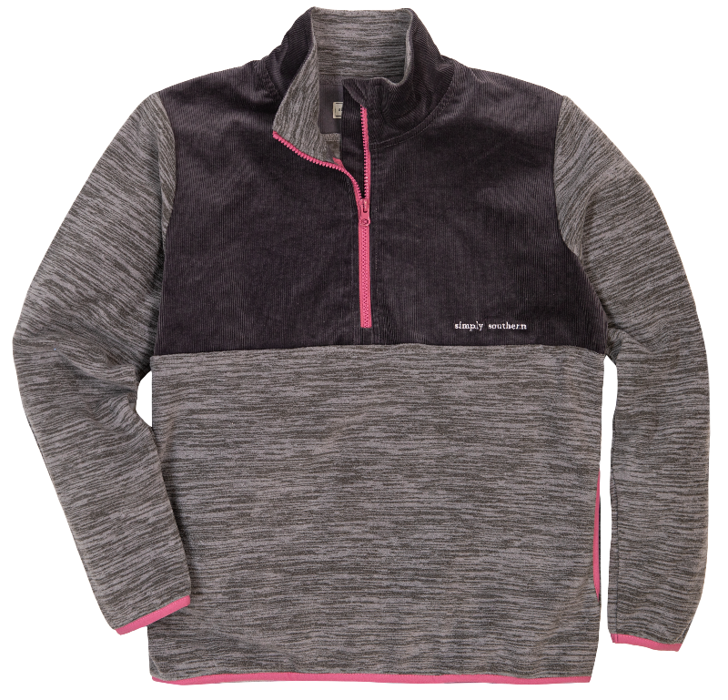 Simply Southern Grey Long Sleeve Cordy Pullover Jacket