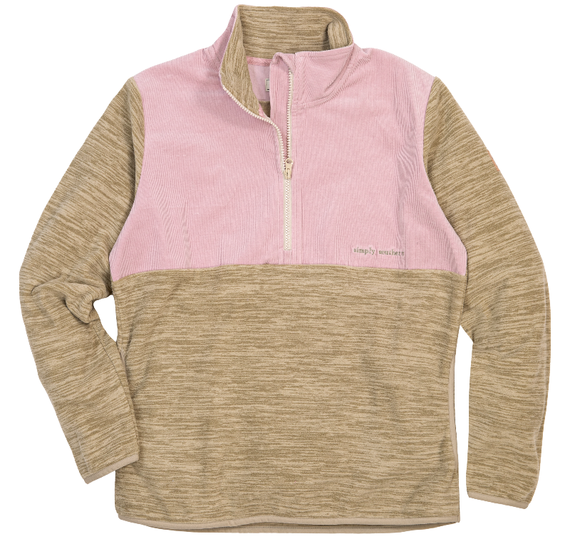 SALE Simply Southern Khaki Long Sleeve Cordy Pullover Jacket